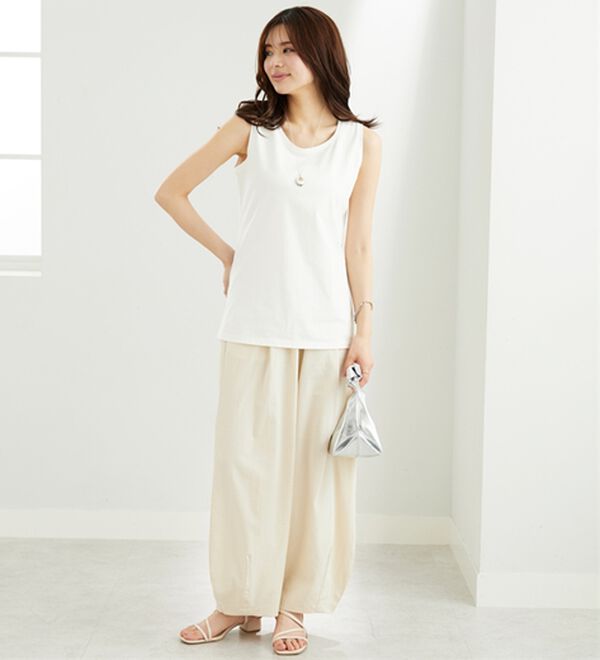 BELLUNA（ベルーナ）の「ヒンヤリ！綿１００％サマ見えタンクトップ（タンクトップ・キャミソール）」｜詳細画像