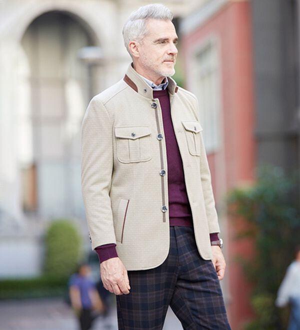 「＜コムルヴァン・オム＞袖丈短め紳士のジャストフィットジャケット（メンズジャケット）」｜詳細画像