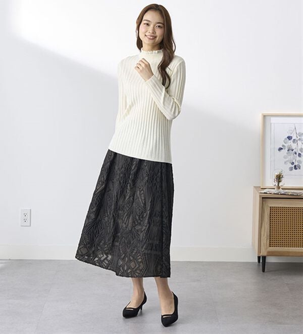 BELLUNA（ベルーナ）の「ウール入りウォッシャブルセーター（ニット・セーター）」｜詳細画像