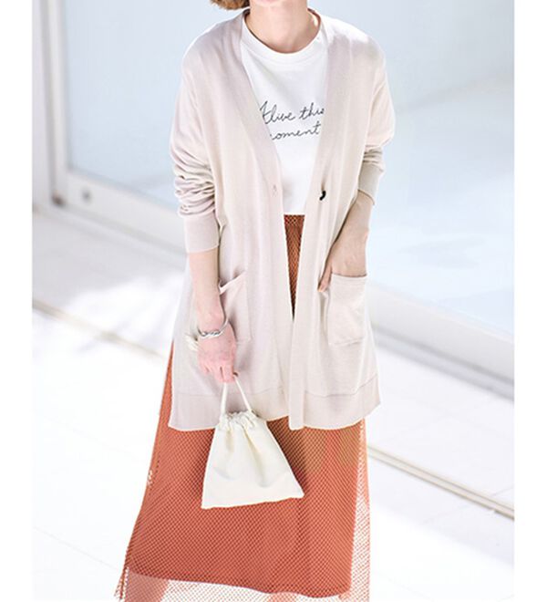 BELLUNA（ベルーナ）の「ヒンヤリ冷感！洗えるロング丈カーディガン（ニットカーディガン）」｜詳細画像