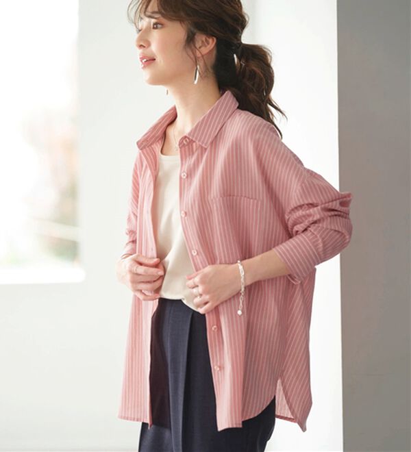 BELLUNA（ベルーナ）の「【接触冷感】透け感バックシャーリングシャツ（シャツ）」｜詳細画像