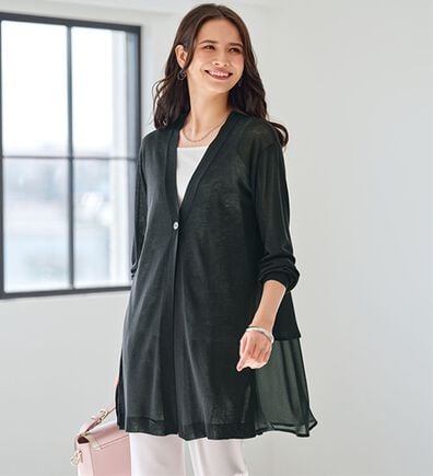 BELLUNA（ベルーナ）の「スタイルアップ！バックフレアカーディガン（ニットカーディガン）」