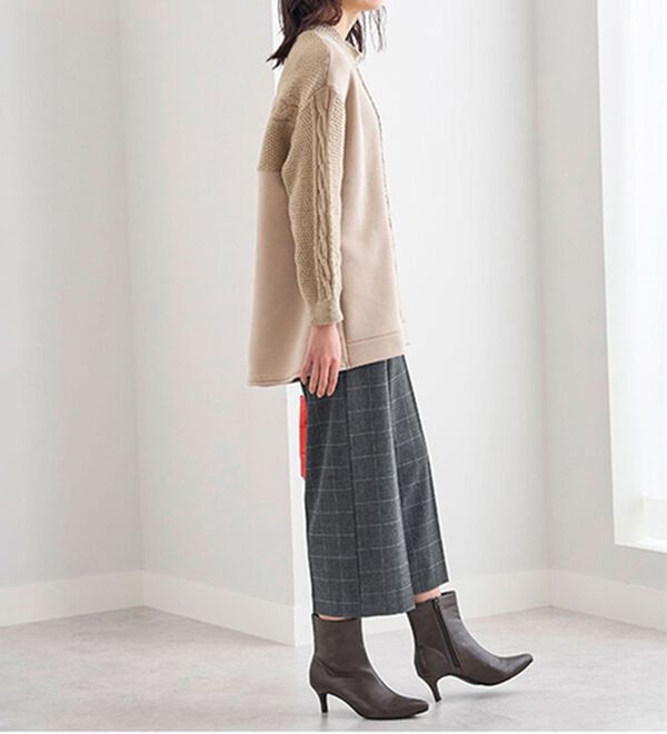 BELLUNA（ベルーナ）の「サマ見え（スーパーウォーム）ウール調センタープレスクロップドパンツ（クロップドパンツ）」｜詳細画像