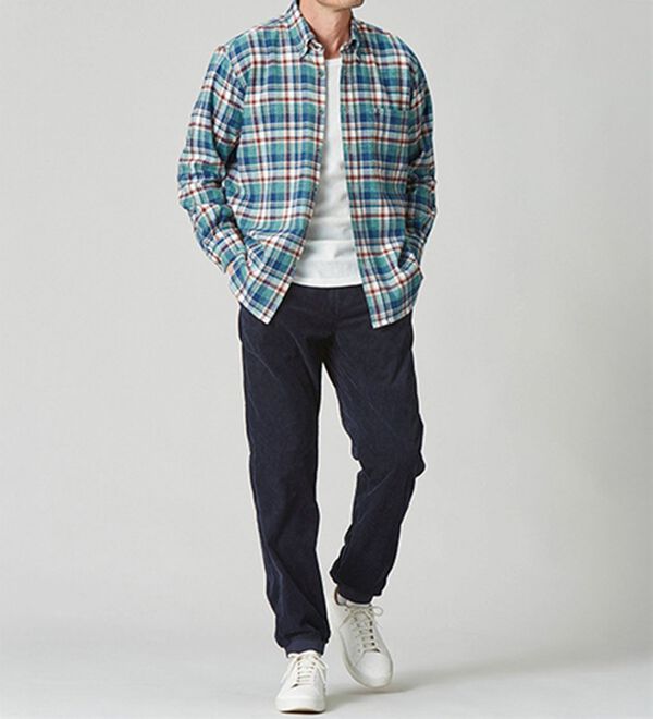 「【２本組】＜コムルヴァン・オム＞コーデュロイすっきりイージーパンツ（メンズフルレングスパンツ）」｜詳細画像