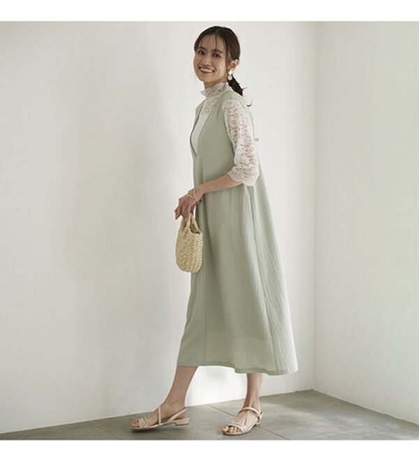 BELLUNA（ベルーナ）の「サラっと素材バックリボンワンピース（その他ワンピース）」｜詳細画像