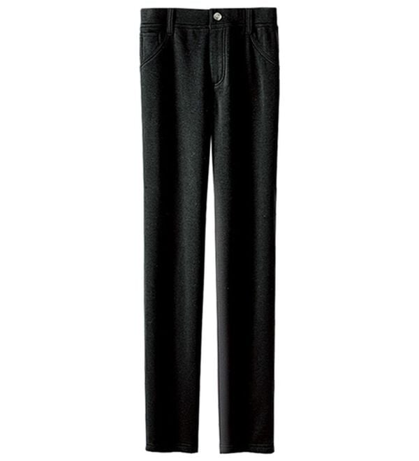 BELLUNA（ベルーナ）の「ポカポカすっきり！静電防止付裏ファーパンツ（フルレングスパンツ）」｜黒