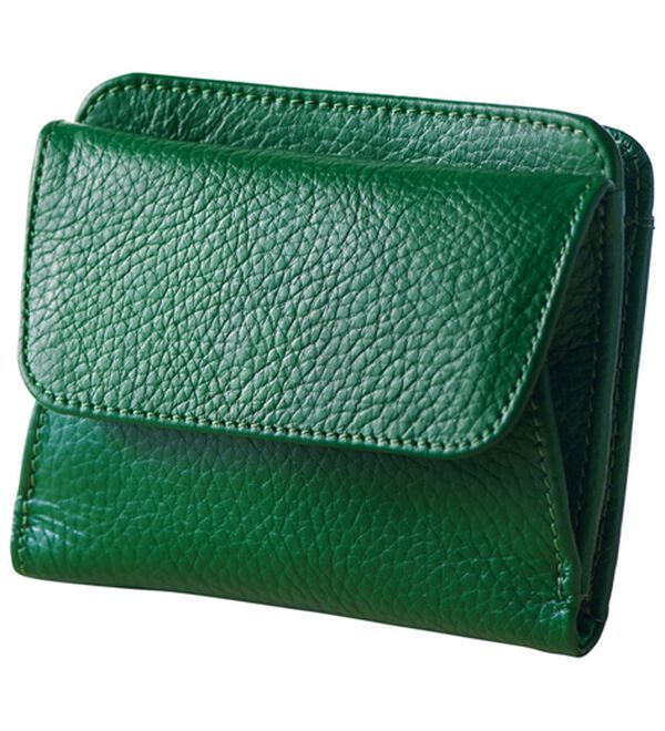 「牛革コンパクト財布（財布・パスケース）」｜グリーン