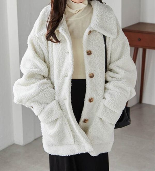 RANAN（ラナン）の「ステンカラーボアコート（ハーフコート）」｜詳細画像