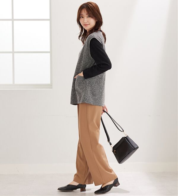 BELLUNA（ベルーナ）の「【2点セット】ブークレ素材ポケットデザインアンサンブル（アンサンブル）」｜詳細画像