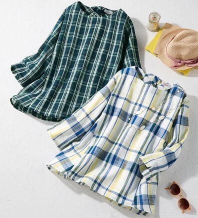 ルフラン（ルフラン）の「【２色組】涼しげチェック柄切替ブラウス＜リチュア＞（ブラウス）」