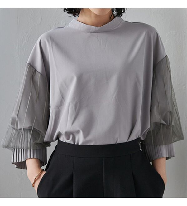 RANAN（ラナン）の「ボリュームフリル袖シアーブラウス（ブラウス）」｜詳細画像