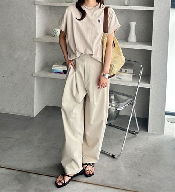 GeeRA（ジーラ）の「【新色追加】【ＵＳ．ＰＯＬＯ．ＡＳＳＮ】綿100％フレンチスリーブＴシャツ（Tシャツ）」｜詳細画像