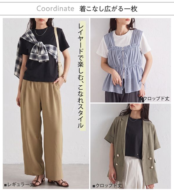 RANAN（ラナン）の「【5つの機能付】ひんやり着回し抜群ベーシックＴシャツ＜選べる着丈＞（Tシャツ）」｜詳細画像
