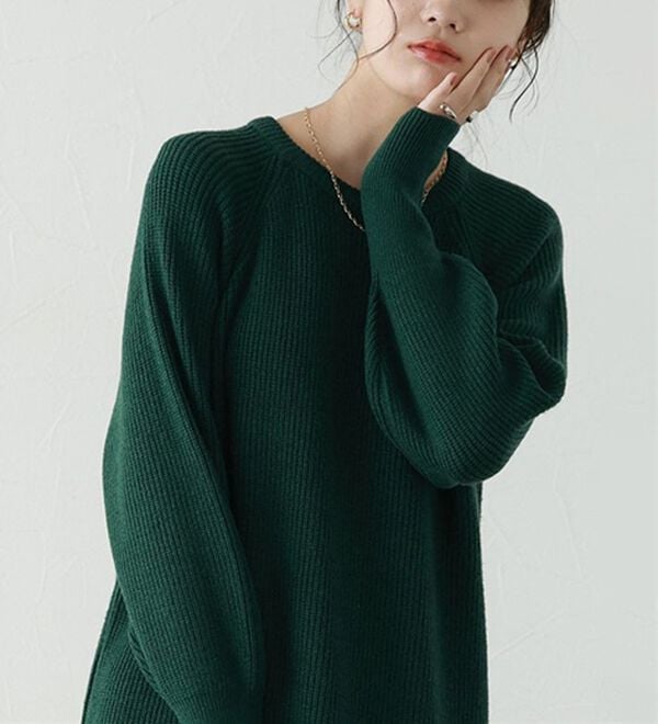 Pierrot（ピエロ）の「【Pierrot限定サイズ】パフスリーブロングニットワンピース（ニットワンピース）」｜詳細画像