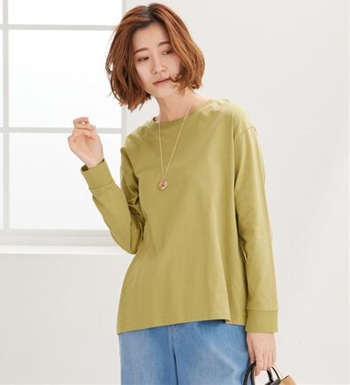 BELLUNA（ベルーナ）の「綿１００％大人顔サマ見え裾タックデザインプルオーバー（カットソー）」