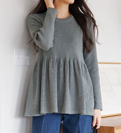 RANAN（ラナン）の「リブ切替ペプラムニット（ニット・セーター）」