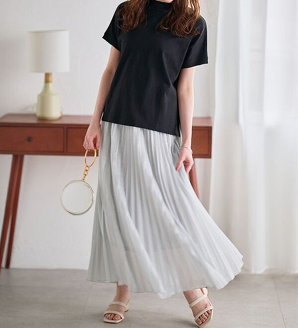 RANAN（ラナン）の「【選べる袖丈】＜BC＞綿100％プチハイネックＴシャツ（カットソー）」｜詳細画像