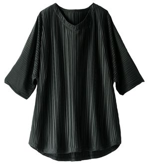 BELLUNA（ベルーナ）の「ゆったり快適プリーツチュニック（チュニック）」｜黒
