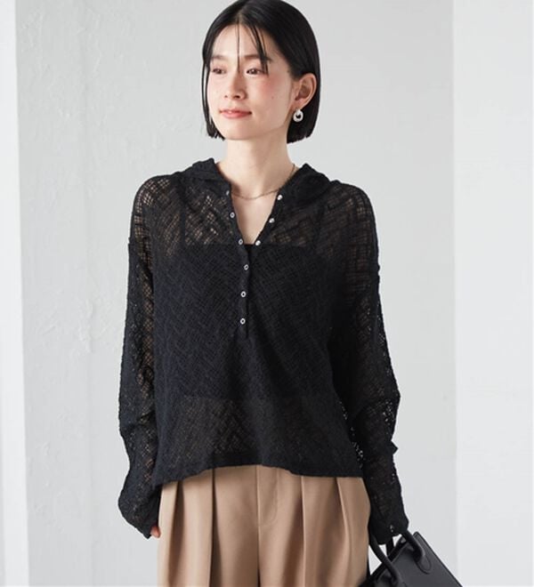 RANAN（ラナン）の「レースフーディートップス（カットソー）」｜詳細画像