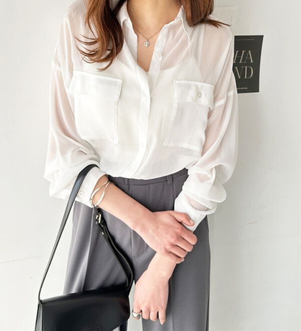 GeeRA（ジーラ）の「オーバーサイズシアー楊柳シャツ（シャツ）」｜詳細画像