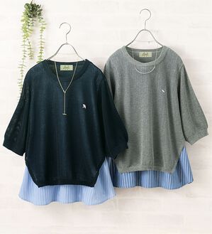 ルフラン（ルフラン）の「【２色組】【ＡＡＰ】重ね着風ブラウス（アンサンブル）」｜詳細画像