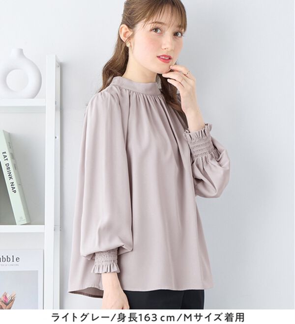 alotta（アロッタ）の「ボリューム袖上品とろみブラウス（ブラウス）」｜詳細画像