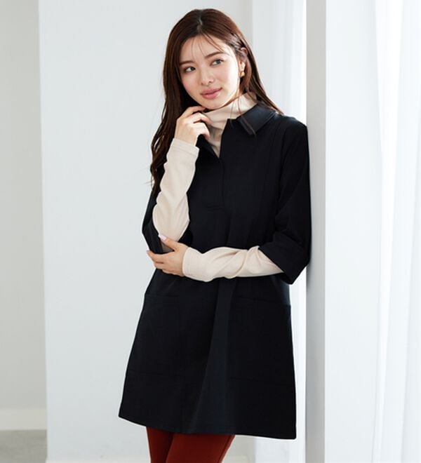 BELLUNA（ベルーナ）の「素肌想いの綿１００％シアープルオーバー（カットソー）」｜詳細画像