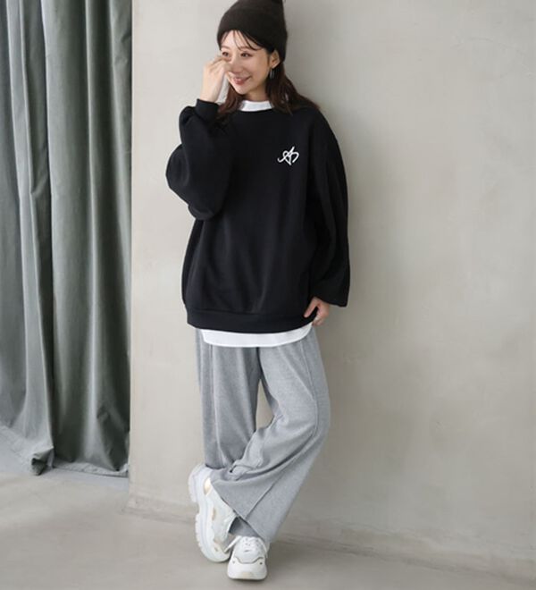 A HAPPY MARILYN（アハッピーマリリン）の「【Ｌ～８Ｌ】【ハピぽか裏起毛】２デザインから選べる刺繍トレーナー 毛玉になりにくい（トレーナー・スウェット）」｜詳細画像