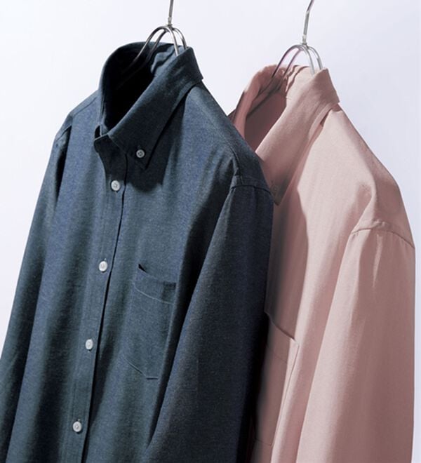 「シンプル＆プラス　お手入れ簡単オックスフォードシャツ（メンズシャツ）」｜詳細画像