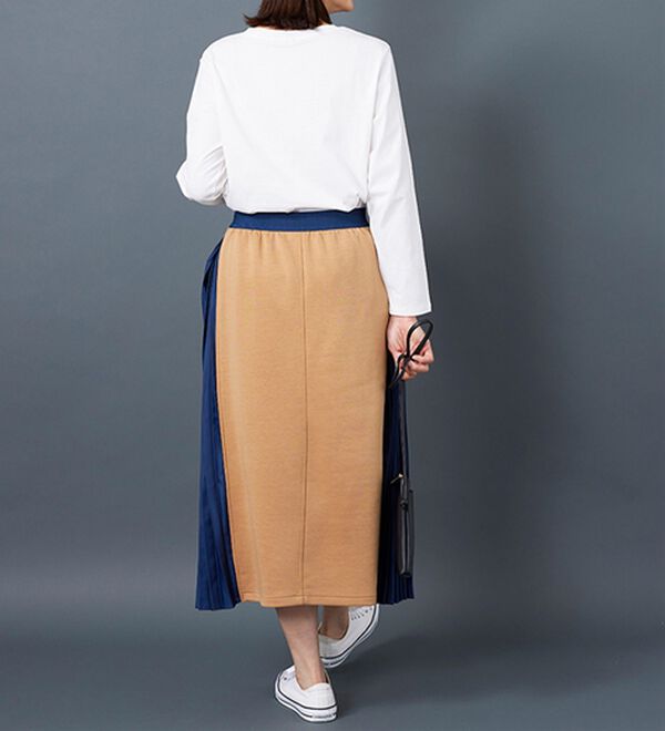 BELLUNA（ベルーナ）の「【Ｌａｇｒｉｌｕａ】配色プリーツデザインフレアースカート（ロングスカート）」｜詳細画像