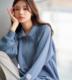 BELLUNA（ベルーナ）の「なめらかとろける感覚ハーフジップチュニック（チュニック）」｜詳細画像