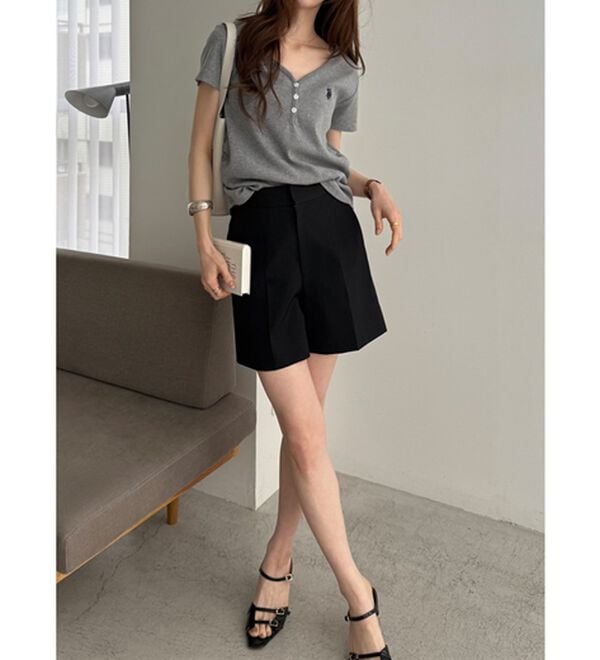 GeeRA（ジーラ）の「【ＵＳ．ＰＯＬＯ．ＡＳＳＮ】接触冷感Vネックヘンリーリブカットソー（カットソー）」｜詳細画像