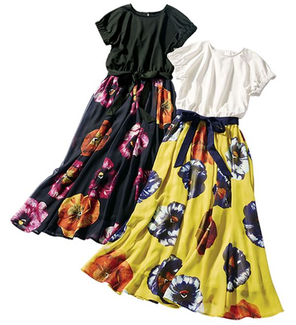 RANAN（ラナン）の「パンジー柄ドッキングワンピース（ドッキングワンピース）」｜詳細画像