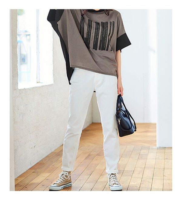 BELLUNA（ベルーナ）の「異素材使いロゴデザインプルオーバー（カットソー）」｜詳細画像