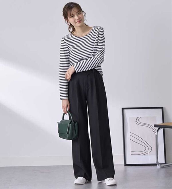 BELLUNA（ベルーナ）の「静電気防止加工！タックデザインワイドパンツ（ワイドパンツ・ガウチョ）」｜詳細画像