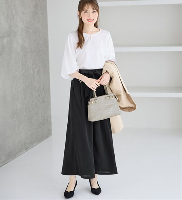 alotta（アロッタ）の「【２点セット】洗える！楽キレイセットアップ（ブラウススーツ）」｜オフホワイト系