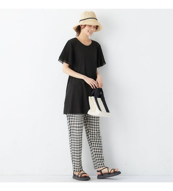 Viola e Viola（ヴィオラ エ ヴィオラ）の「【５つの機能付】ひんやり！袖シフォンゆるチュニック（チュニック）」｜詳細画像