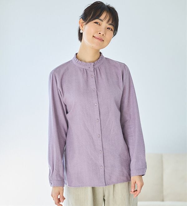 BELLUNA（ベルーナ）の「《ＨｕｇＲｅａｍコットン》フリル衿ブラウス（ブラウス）」｜詳細画像