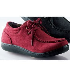 BELLUNA（ベルーナ）の「ゆったり履けるワラビーデザインシューズ（フラットシューズ）」｜ワイン