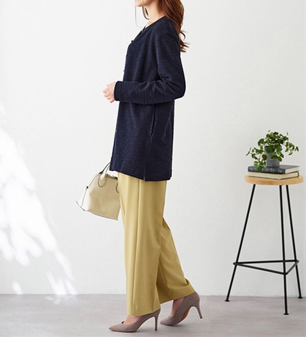 BELLUNA（ベルーナ）の「ツイード調カーデ&times;ボーダーアンサンブル（アンサンブル）」｜詳細画像