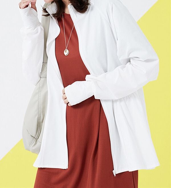 BELLUNA（ベルーナ）の「紫外線を快適にブロック！ギャザー切替ラッシュガードジャケット（パーカー）」｜詳細画像