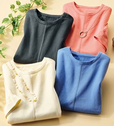 ルフラン（ルフラン）の「【４色組】＜アセケア＞綿１００％Ｔシャツ（Tシャツ）」
