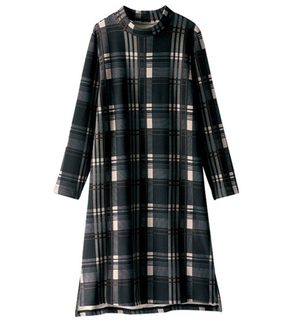 BELLUNA（ベルーナ）の「まるで着る毛布！静電防止付裏ファーお出かけワンピース（カットソーワンピース）」｜詳細画像