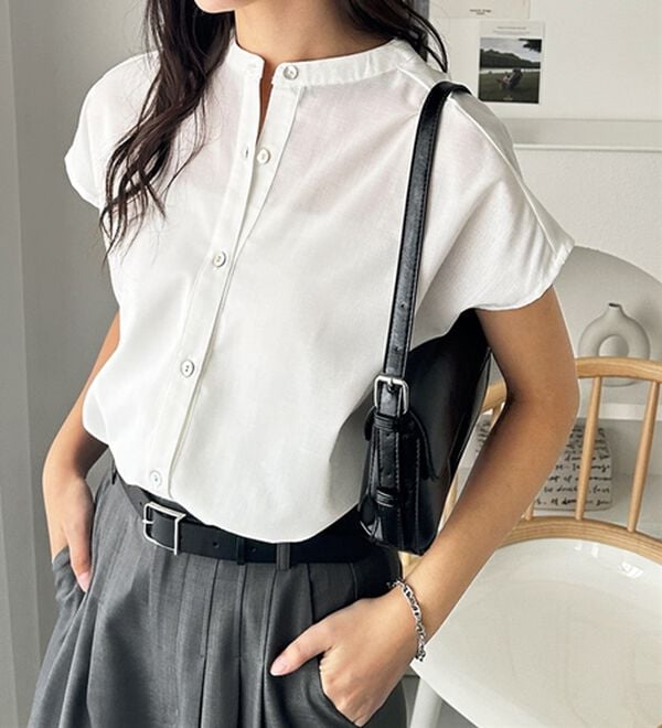 GeeRA（ジーラ）の「綿タッチフレンチスリーブブラウス（ブラウス）」｜詳細画像