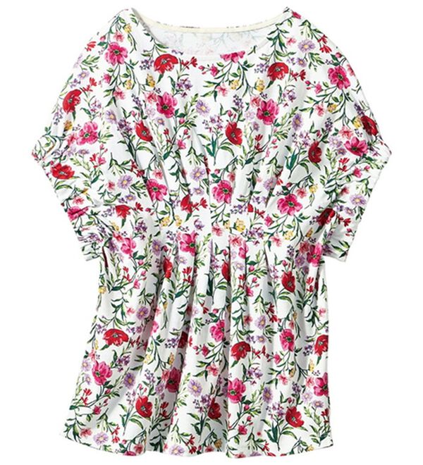 VINNO（ヴィノ）の「キシリトール加工・冷感プリントトップス（カットソー）」｜ボタニカル