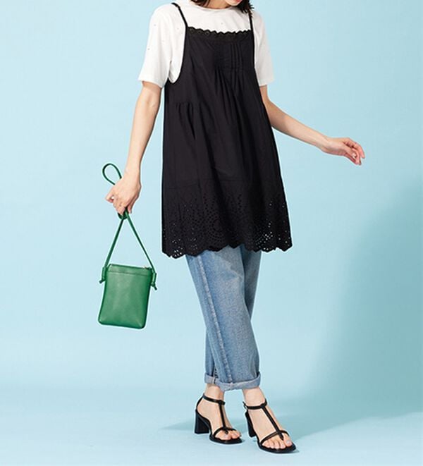 BELLUNA（ベルーナ）の「刺しゅう使いキャミチュニックアンサンブル（チュニック）」｜詳細画像