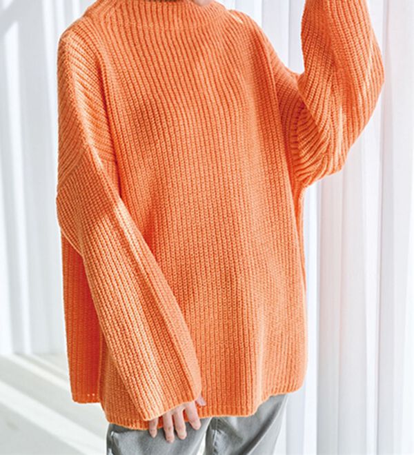 RANAN（ラナン）の「ふんわり！あぜ編ニットプルオーバー（ニット・セーター）」｜オレンジ