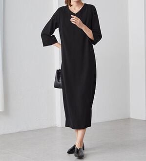 RANAN（ラナン）の「洗える！シンプルロングワンピース（ブラックフォーマル（喪服・礼服））」｜ブラック