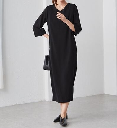 RANAN（ラナン）の「洗える！シンプルロングワンピース（ブラックフォーマル（喪服・礼服））」