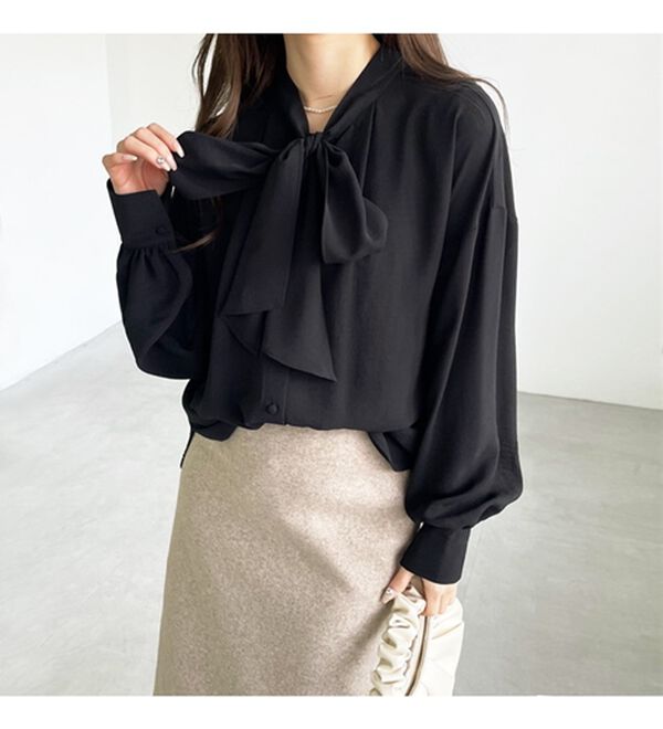 GeeRA（ジーラ）の「前後２ｗａｙボウタイブラウス（ブラウス）」｜詳細画像